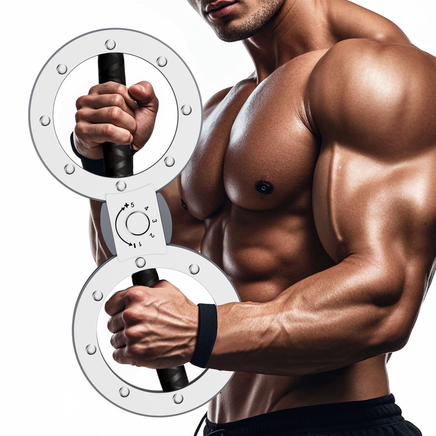 POZOERA Burn Machine - Arm Exercise Equipment with 12LB Adjustable Resistance,Forearm Strength Trainer for Men&Women with 360 Degree Rotator