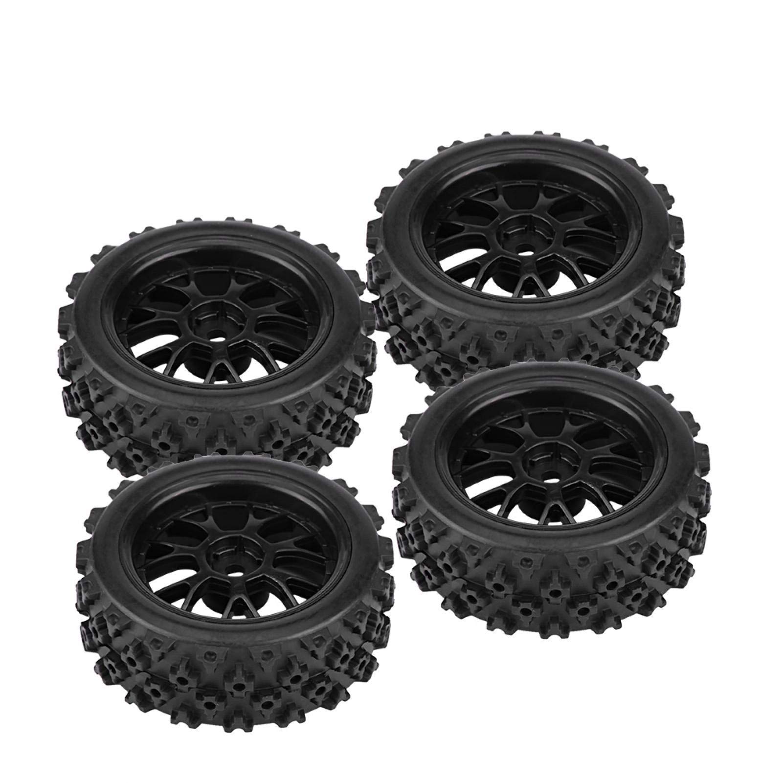 Pneus de Remplacement, 4 pièces/Ensemble Jante de Roue de Pneu en Caoutchouc de Pneu de véhicule Tout-Terrain de Course pour Hsp Redcat dépasser la Voiture Rc Traxxas Tamiya Hpi 1/10(Noir)