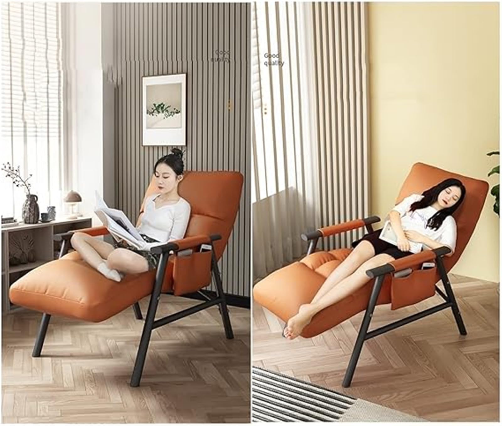SOYDAN Poltrona Tempo Libero Soggiorno,Comoda Poltrona Reclinabile Camera Letto,Sedia Imbottita Stile,Poltrona Moderna con Struttura Acciaio,Divano Singolo Sala Lettura,Balcone (Color : Pink)