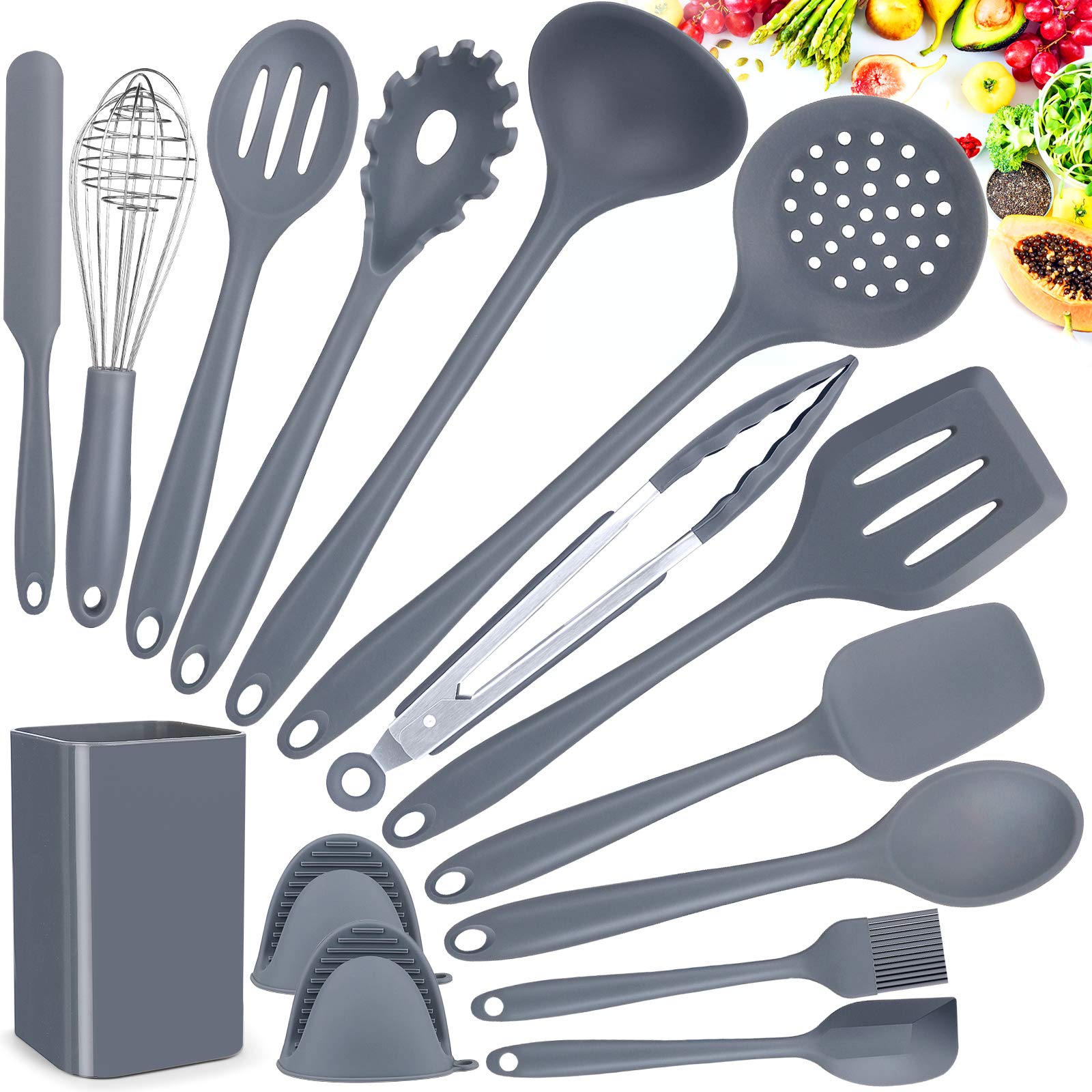 Kitchen Utensils Set, Silicone Cooking Utensils Set15pcs Cooking Utensils Set, Non-stick Heat Resistant Silicone, Kitchen ...