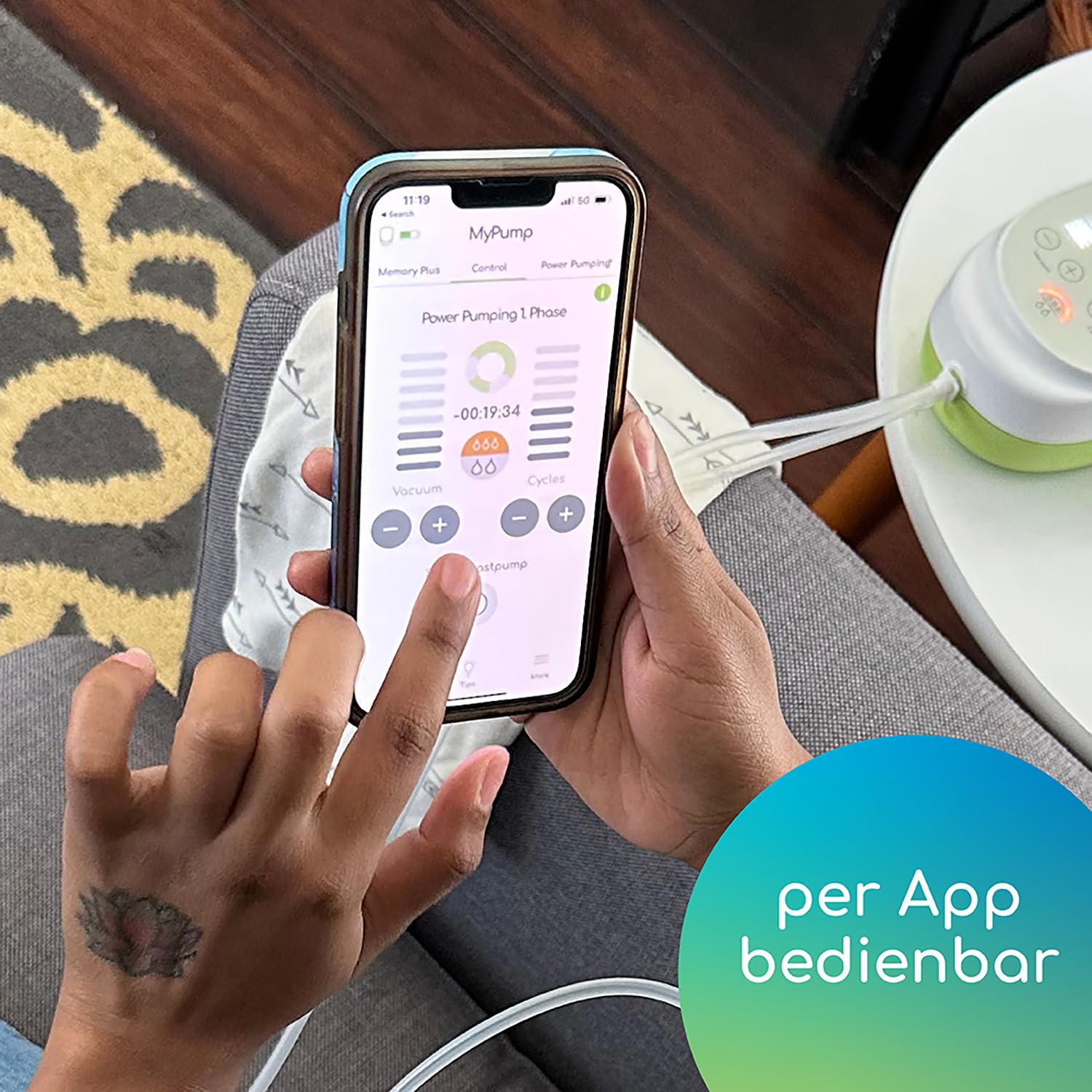 Ardo ALYSSA HANDS-FREE elektrische Doppelmilchpumpe - freihändig, mit App-Steuerung & Power Pumping - Schweizer Qualitätsversprechen - sanft, sicher & leise - elektrische handsfree Brustpumpe