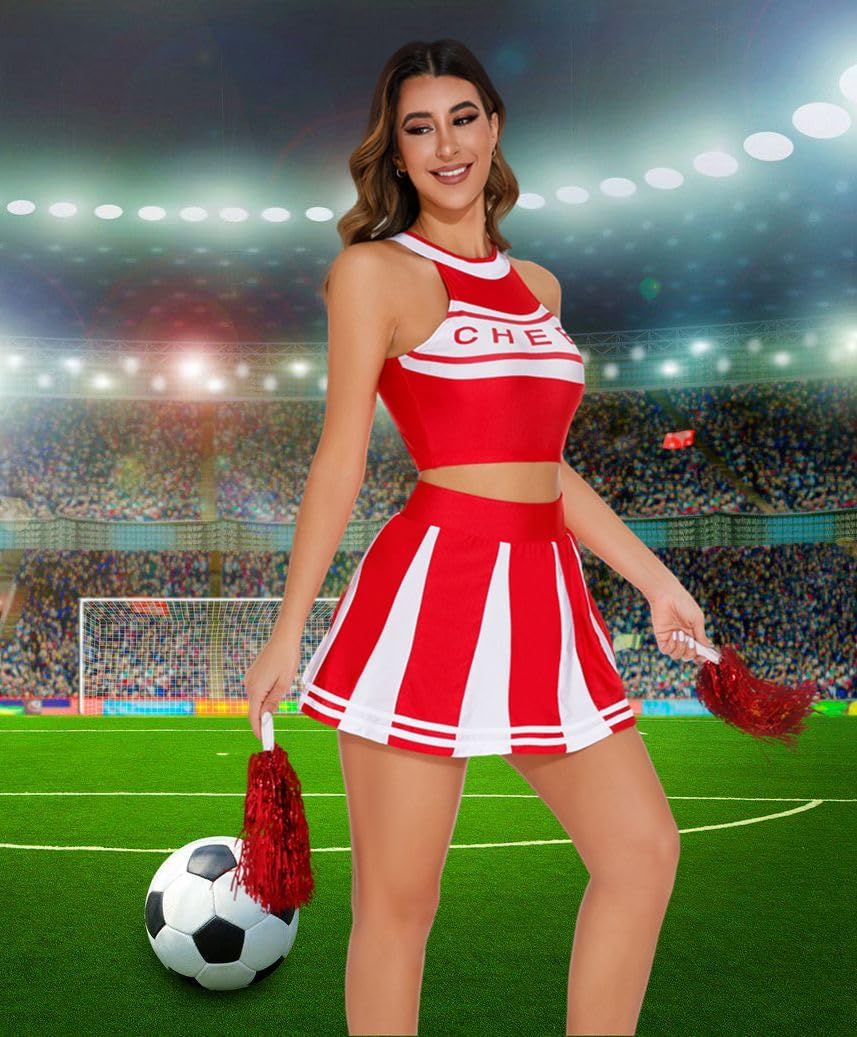 Cheerleader Costume Women Sexy Schoolgirl Cheerleader Outfit Cheerleading Uniform Halloween Costumes for Women