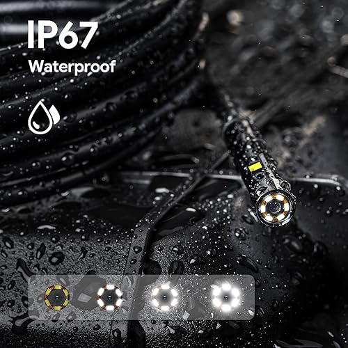 Miniatura 7 de DEPSTECH Cámara endoscopio con luz, pantalla IPS de 5 pulgadas, boroscopio de doble lente de 0.311 in, cámara de inspección de serpiente de