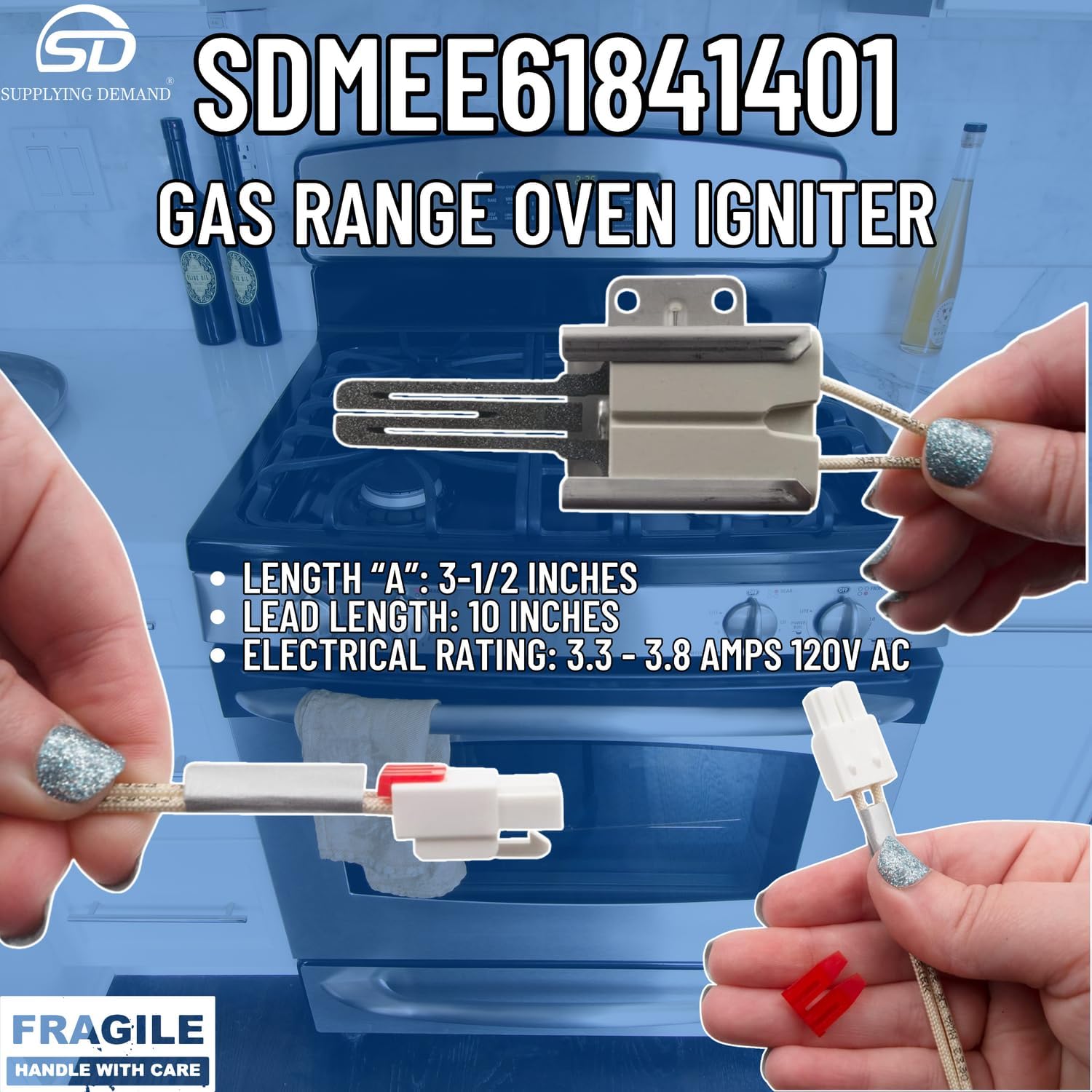 Supplying Demand MEE61841401 MEE63084901 Gas Range Oven Igniter Replacement Model Specific Not Universal