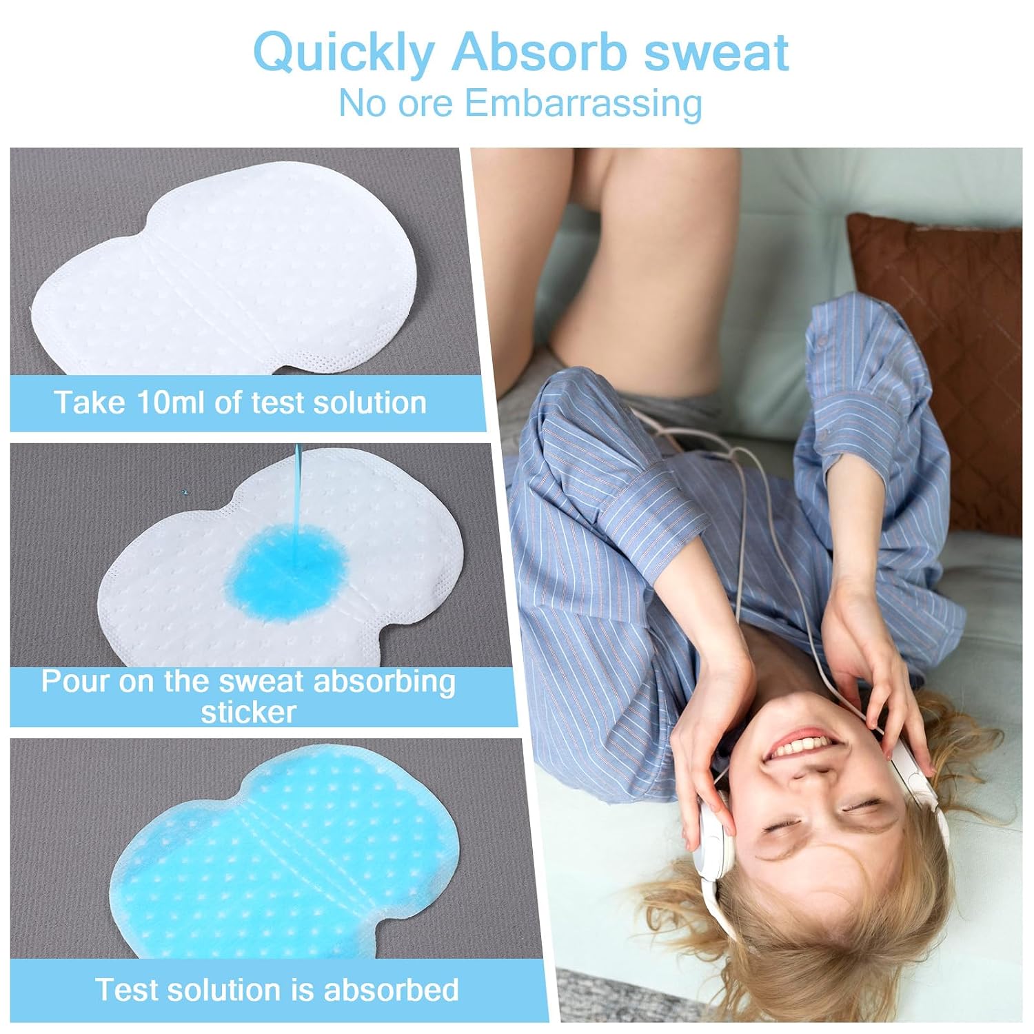 50 Pairs Underarm Sweat Pads, Comfortable Breathable Armpit Sweat Pads, Disposable Sweats Pad for Under Arms for Women Men Daily Use, Travel, Special Occasions