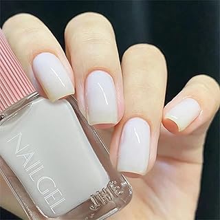 COSMOO 12ML Milky White Quick Dry Nail Polish, Jelly White Nail Lacquer for Nail Art Varnish