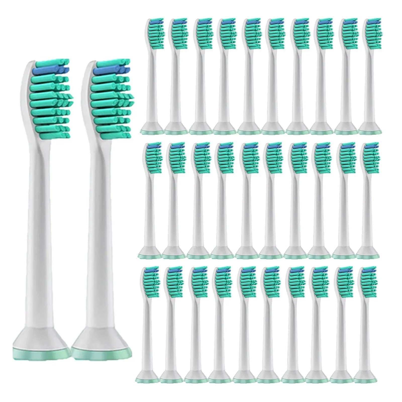 4/8/12/16/36 Testine di ricambio per spazzolino elettrico, compatibili con Philips, Testine per spazzolino elettrico 1100 2100 4100 4300 5100 5300 6100 6500 ecc. (32 pezzi)