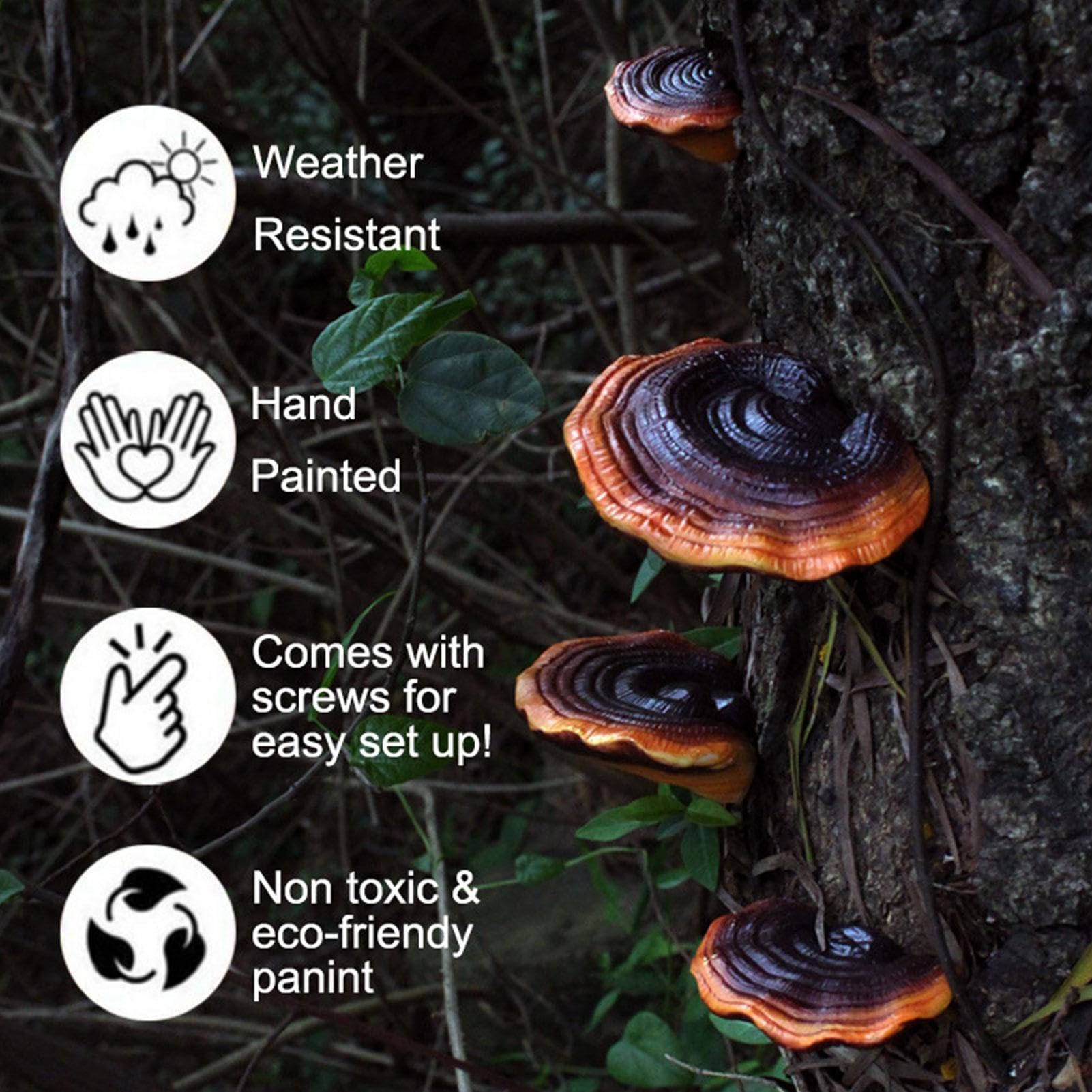 Amazon.co.jp: 霊芝庭の装飾 - 写真ダークキノコツリーハガー5個 | 霊  