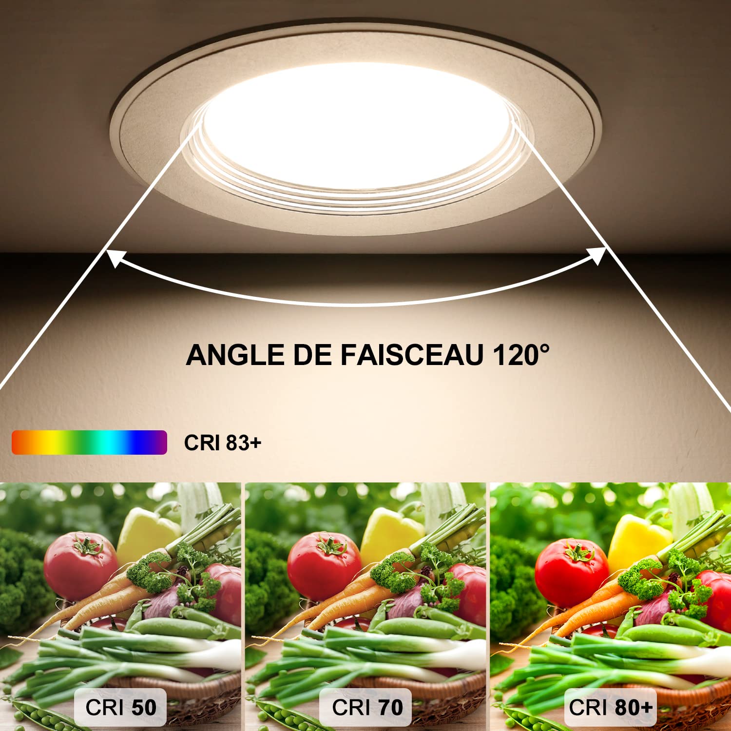 ACELIFE Downlight Led Empotrable Redondo, Foco Empotrable LED de Techo Extraplana, 7 W 700lumen, Equivalente a 70 W Incandescente, 6000K (Blanca Fría), Metal de Aluminio ojos de buey Led, Juego de 6