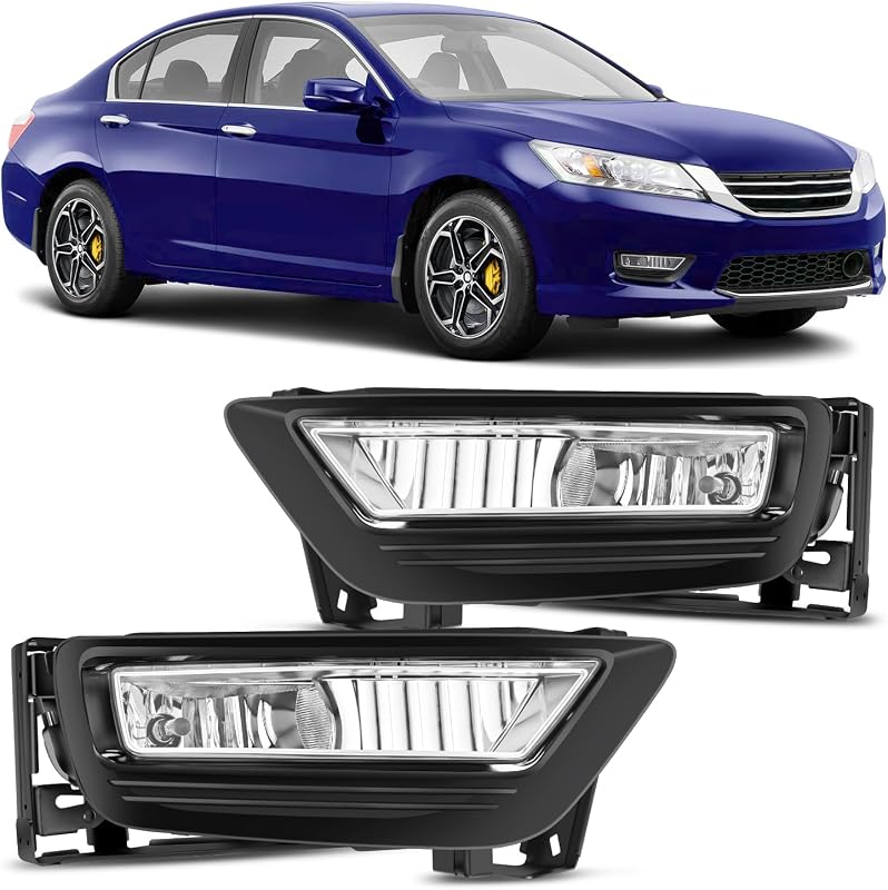 Faróis de neblina Nilight com lente transparente para Honda Accord Sedan 2013–2015 – Par com lâmpadas H8
