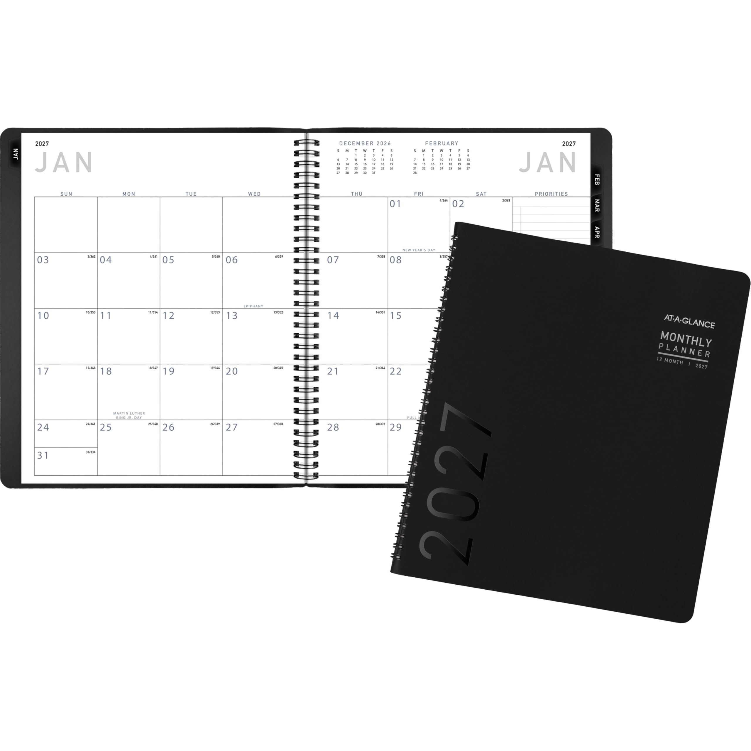 AT-A-GLANCE 70260X0527 Monatsplaner, 22,9 x 27,9 cm, modern, Schwarz