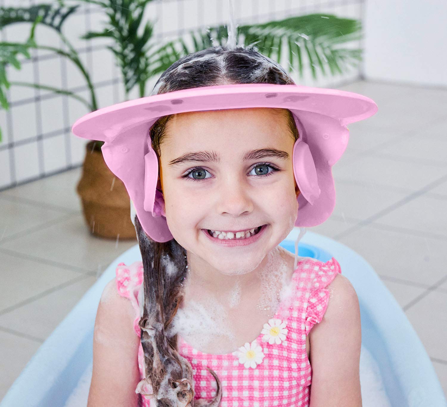 Baby Shower Cap Adjustable Silicone Shower Visor Bathing