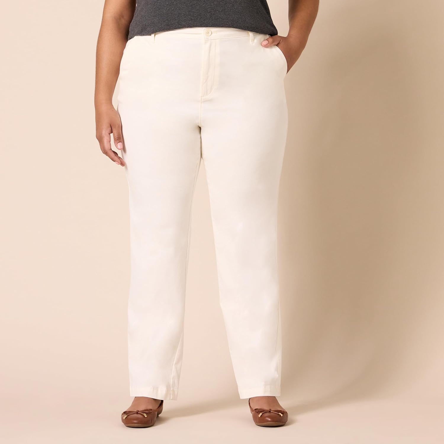 Amazon Essentials Women's High-Rise Slim-Fit Full-Length Straight-Leg Khaki Pant - Image 6