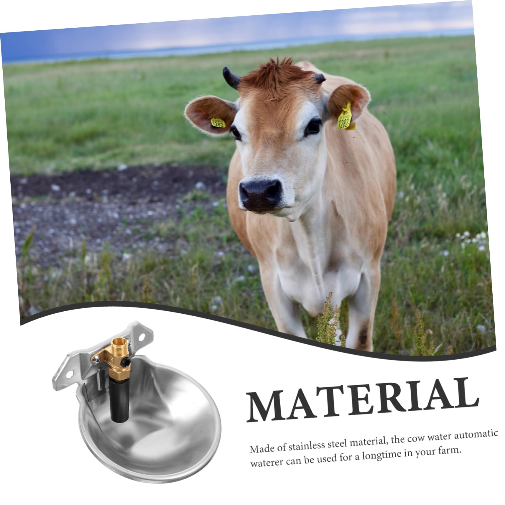 Abbeveratoio Argento Inox per Bestiame Automatico in Acciaio | Uso Bordo Arrotondato Grande Capacità per Superficie Liscia e Fattoria e Farmhouse Galline e Pecore
