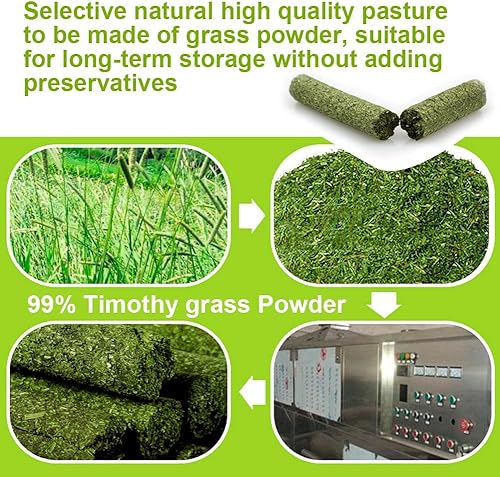 Miniatura 3 de ULIGOTA Timothy - Palitos de heno, 20 unidades, juguetes molares de conejo, conejillo de indias, masticables naturales para dientes, hechos a mano,