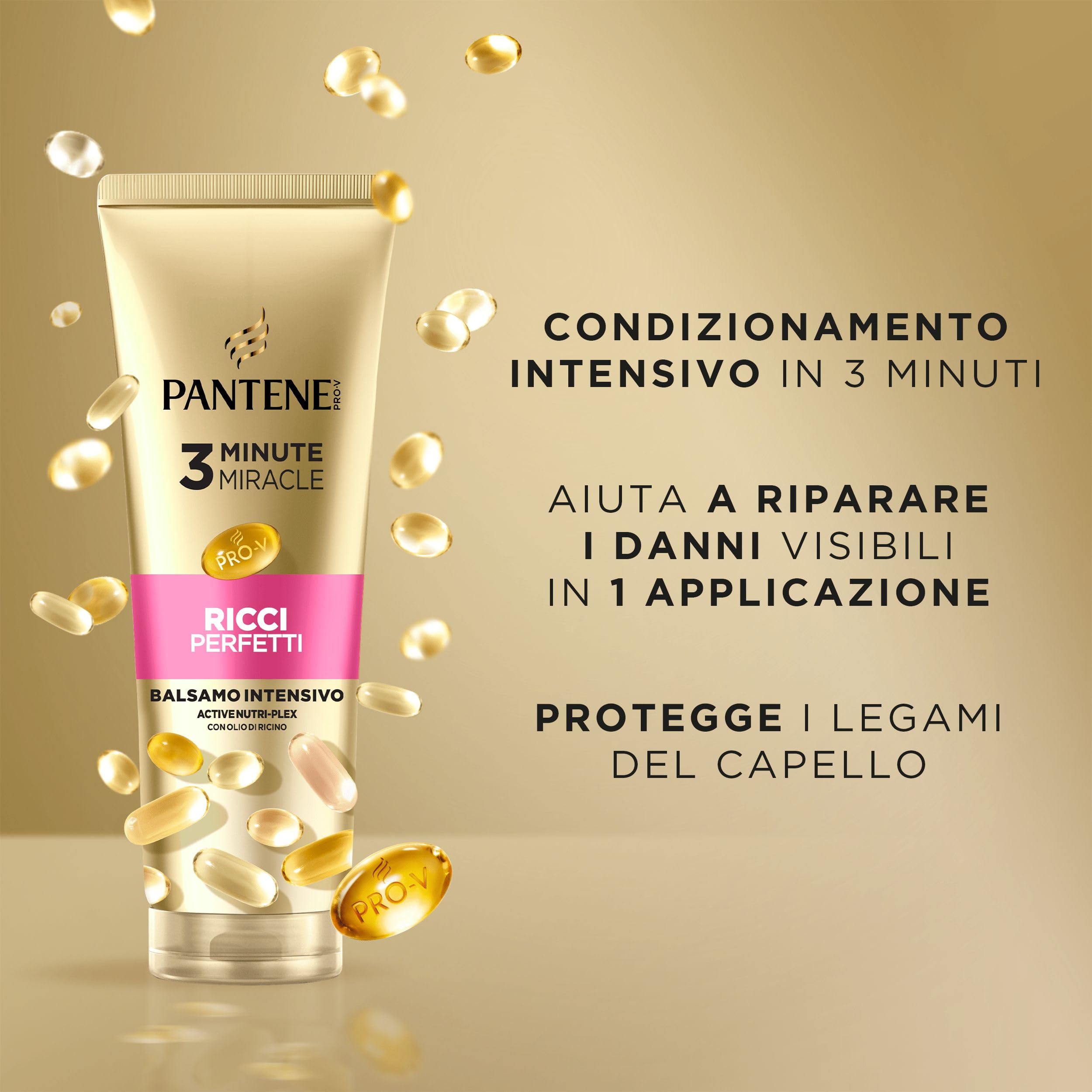 Pantene Shampoo Miracles Ricci Perfetti Set Regalo: Shampoo 250ml+Balsamo Intensivo 200ml+Maschera 300ml