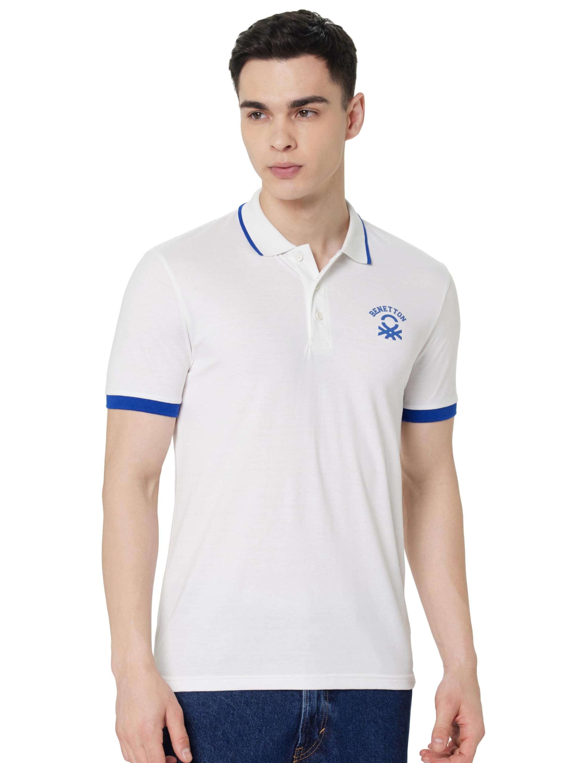 united colors of benetton Men's Solid Regular Fit Polo Shirt-picture-40