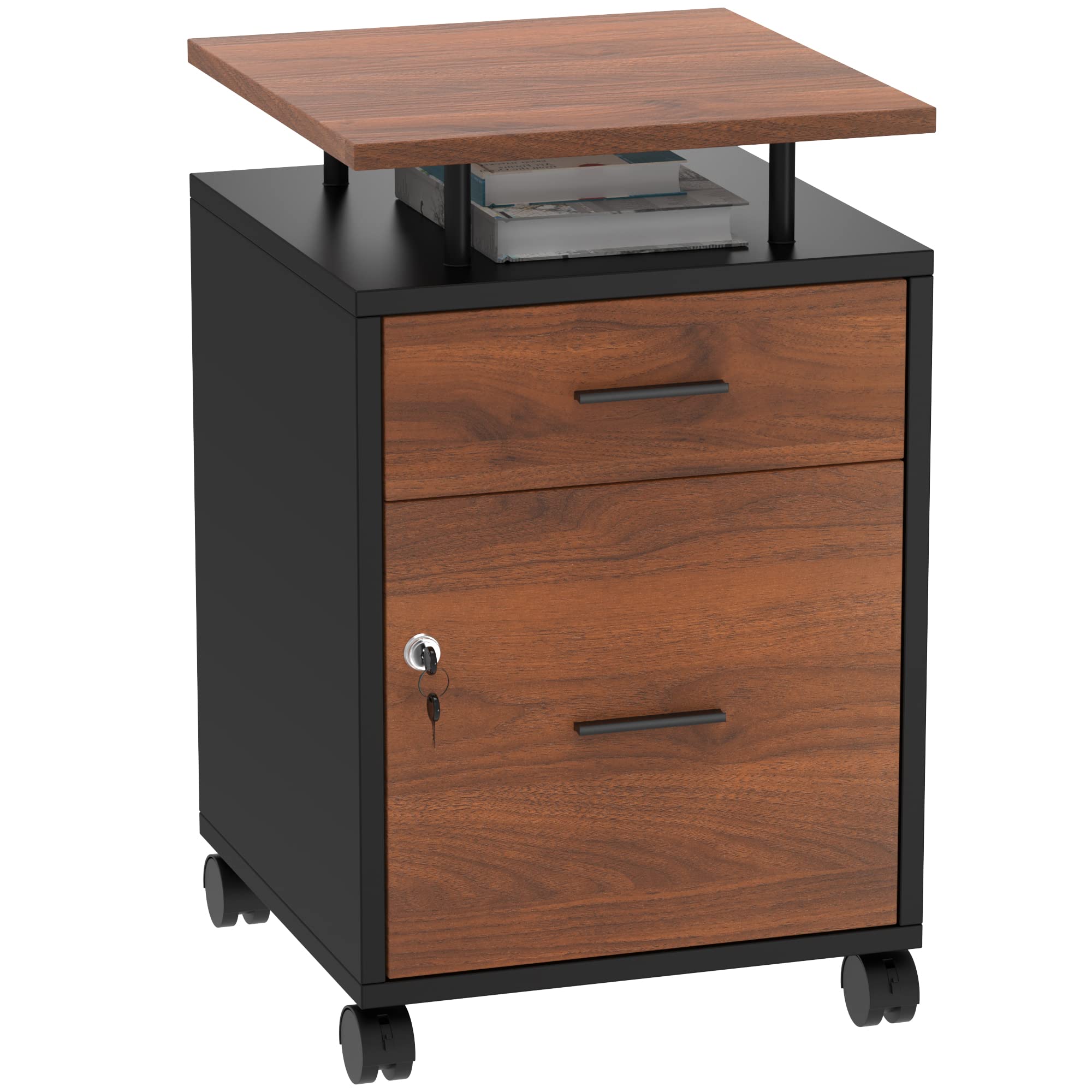 Buy Naice File with Lock, Wood Mobile Office with 2