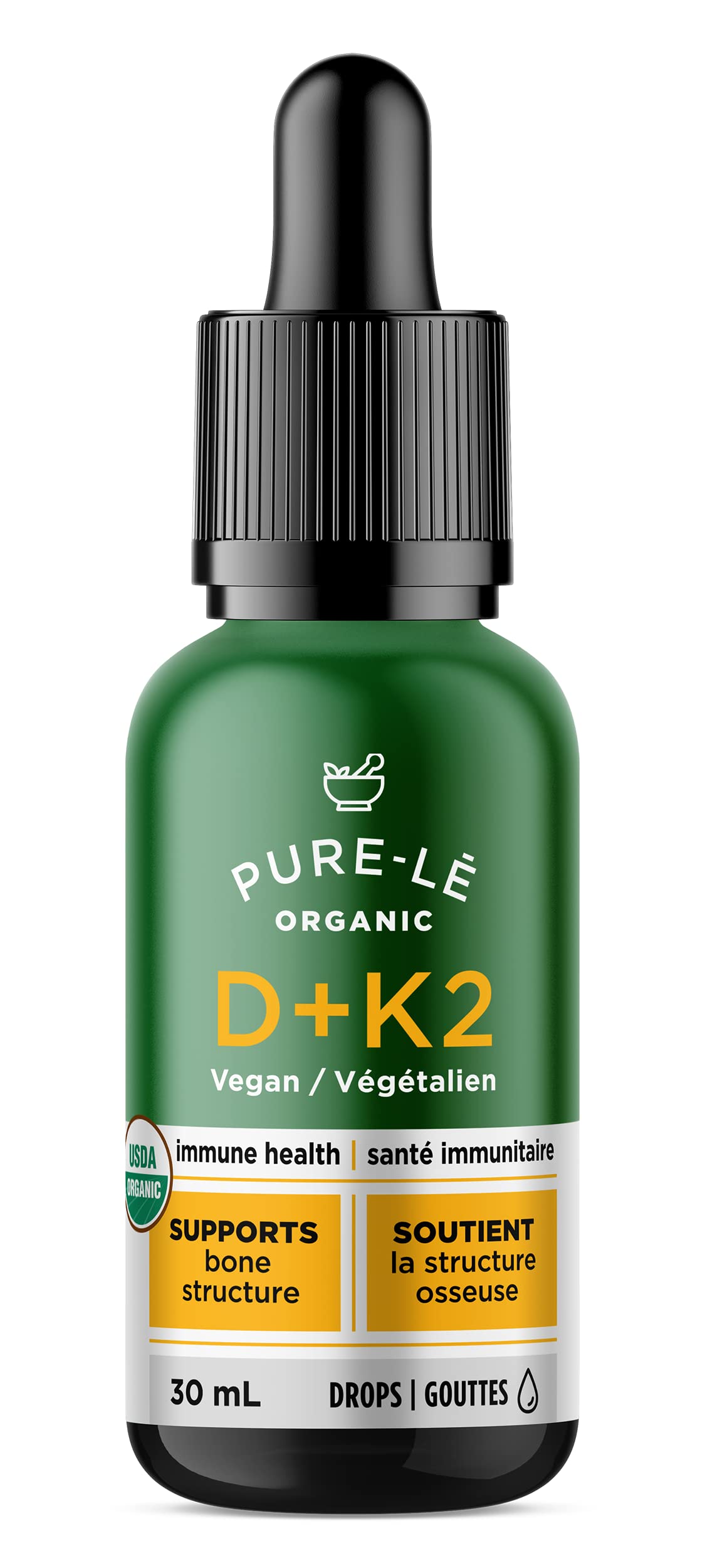 USDA Organic Vegan D+K2 Drops: Bioavailable, Fast-Acting, Kosher