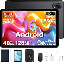 P10 Pro Android 16 Tablet, 10 Inch Tablets with Gemini AI, 120Hz, 48GB RAM+128GB ROM/2TB, Octa-Core T7250, 8800mAh, 13MP+5MP, 3.5mm Jack, Face ID, GPS, 5G WiFi, OTG, Tablet with Keyboard Pen