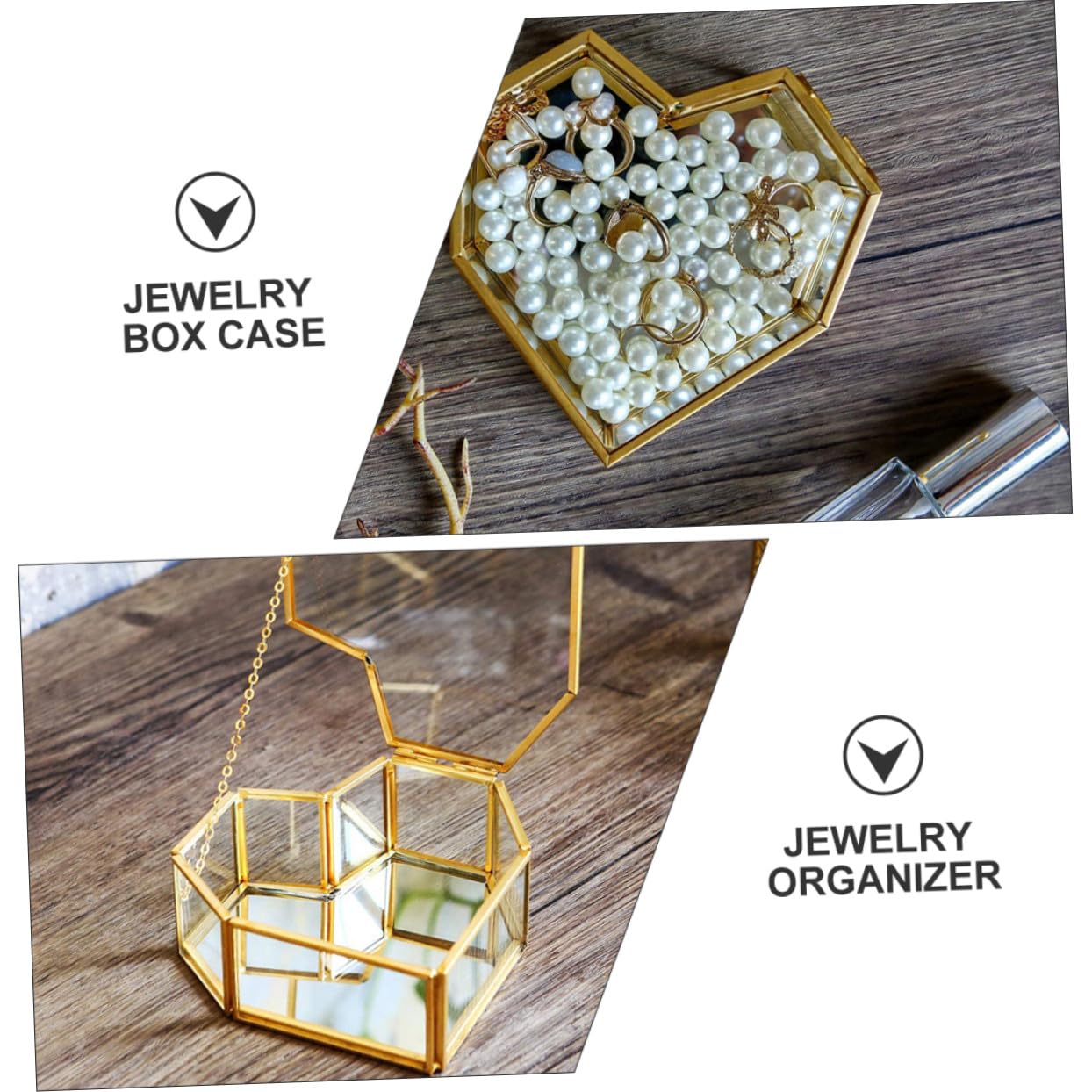 Hemobllo Joyero de Caja para Guardar Joyas Expositor para Collares y Pendientes Organizador de Exhibición de Joyas para Uso Dormitorio