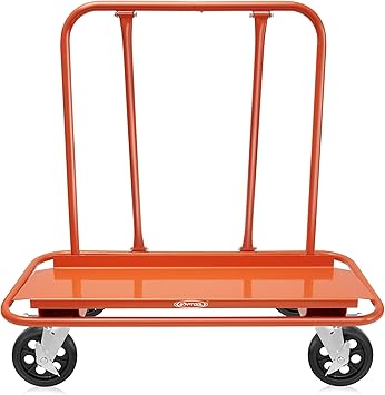 GypTool Heavy Duty Drywall Sheet Cart & Panel Dolly with 4 Swivel Wheels - Orange