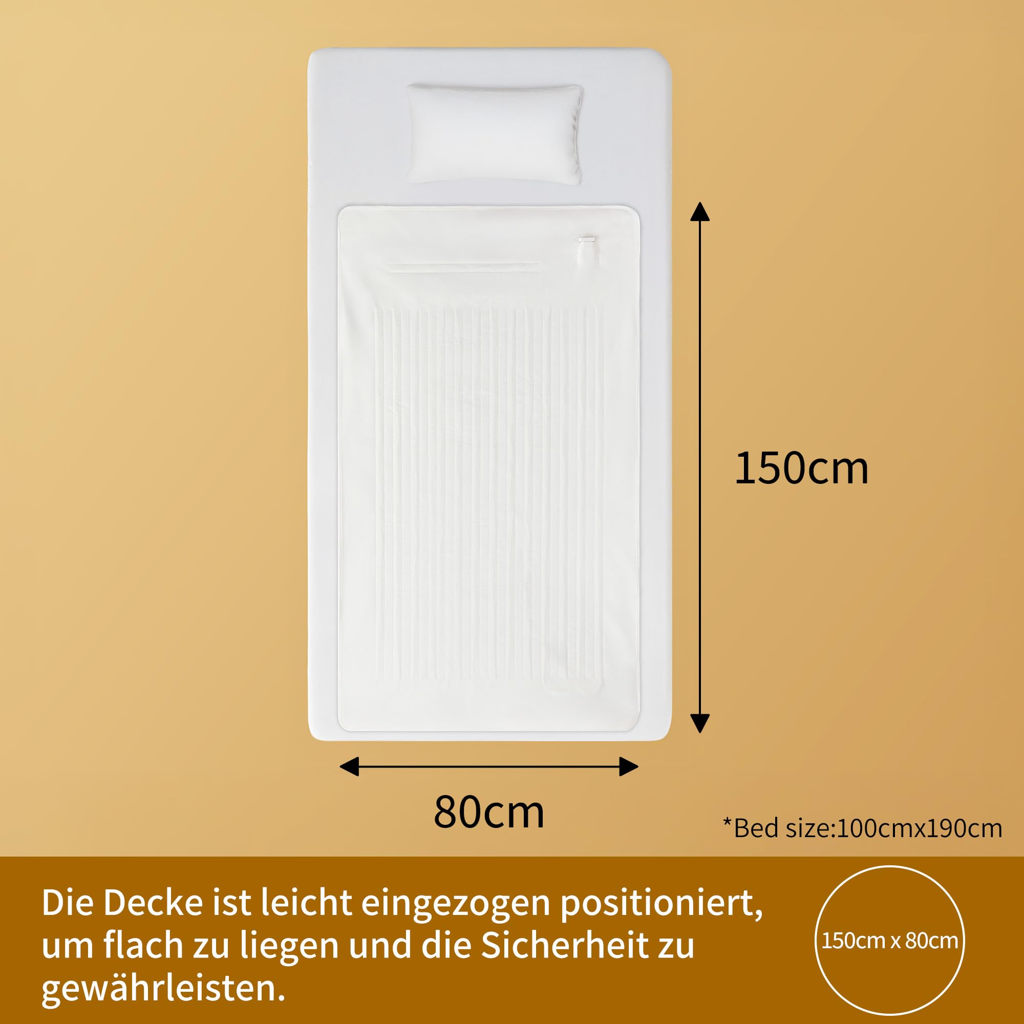 Sonive Heizdecke mit Abschaltautomatik 150x80cm, Wärmedecke Heizdecke mit 3 Heizstufen Elektrische Decke Maschinenwaschbar, Schnelles Aufheizen, Weiß