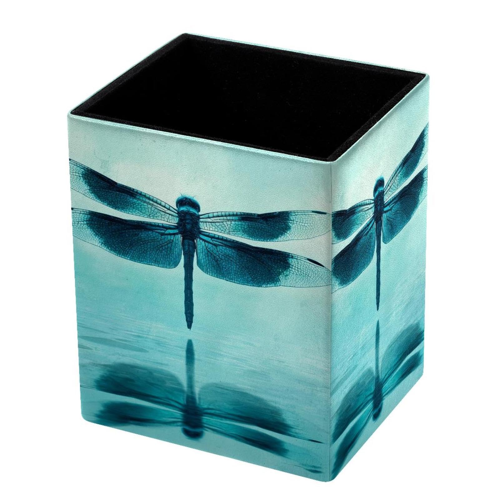 VAPOKF Pencil Holders for Desk, Dragonfly Printed Pen Holders Pen Pot Makeup Brushes Storage Desktop Stationery Supplies Organiser for Home Office