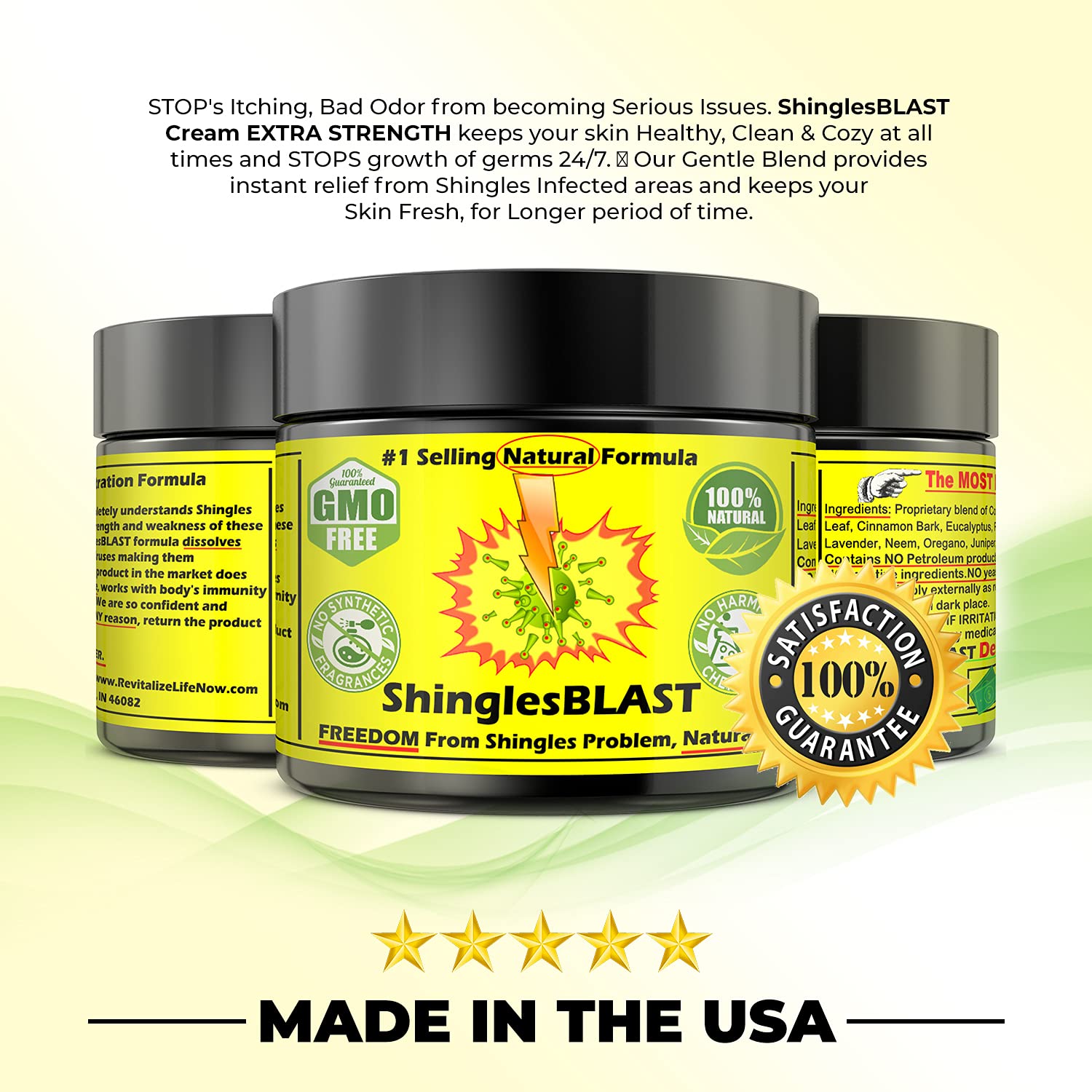 Buy ShinglesBLAST Fast Acting Natural Shingles Cream With 30