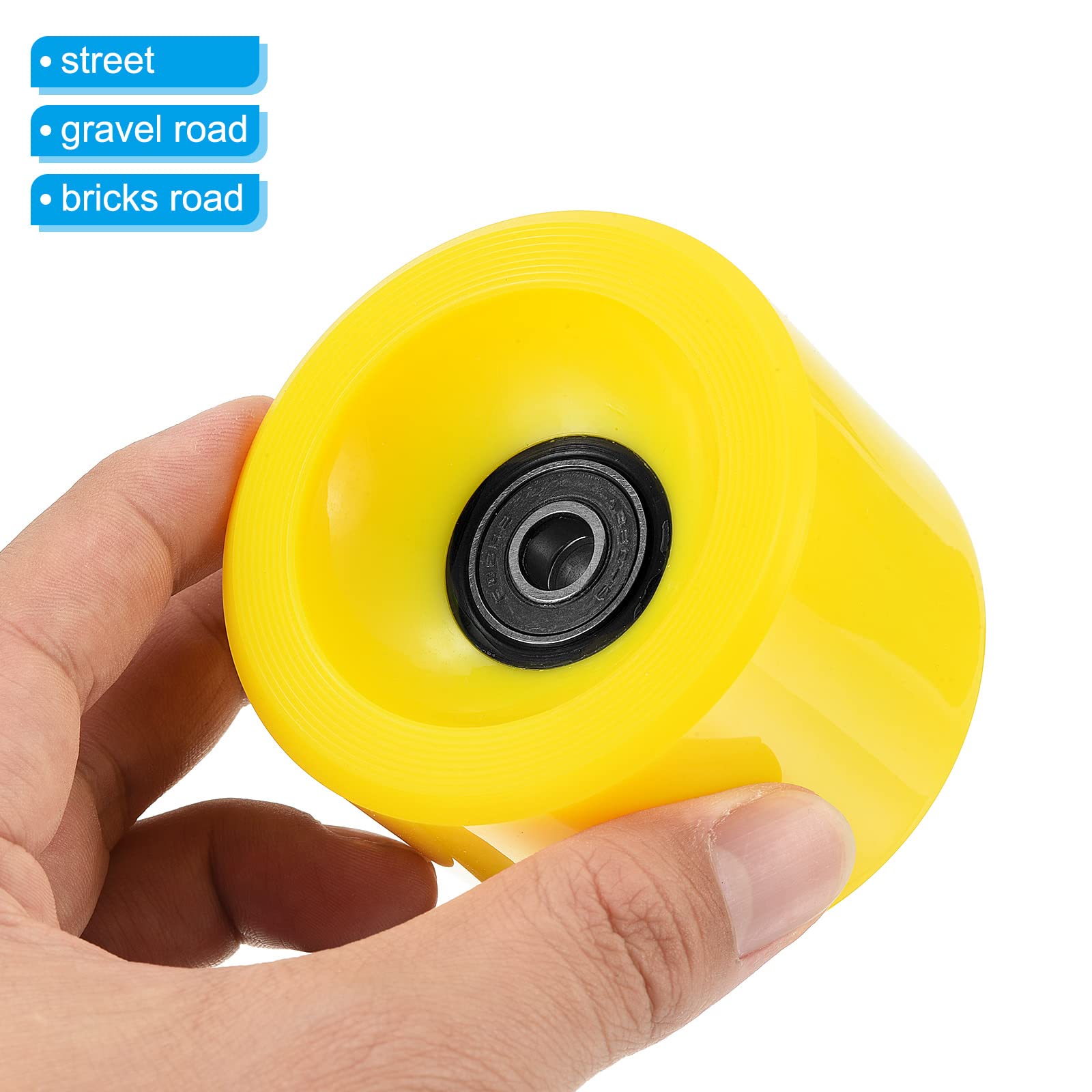 PATIKIL 70mm 78A Longboard Wiel Zacht, 4 Pack Cruiser Wielen Straat Wielen voor Skateboards Skateboard Wiel Vervanging PU, Wit