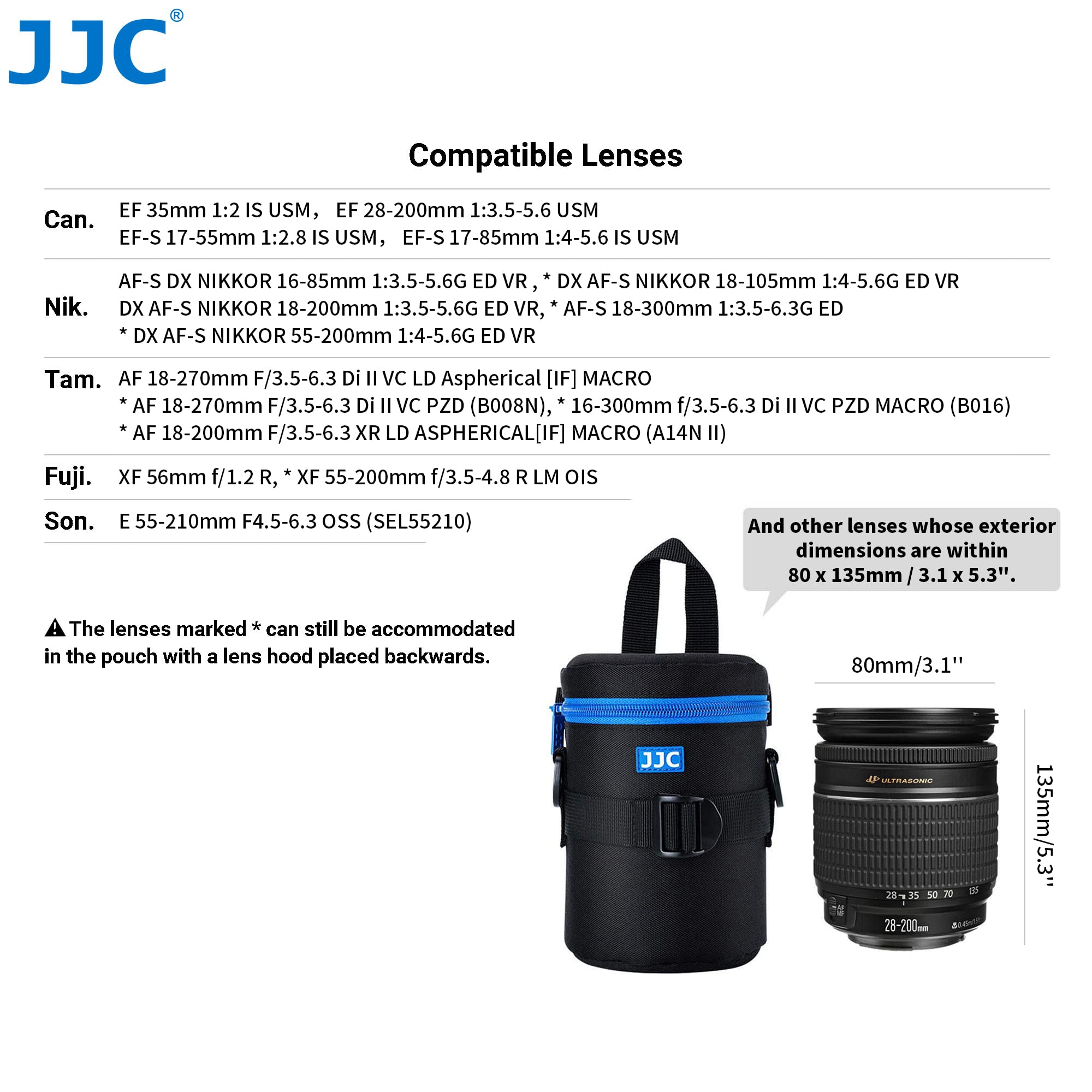 Borsa Fotocromatico Per Lentille Deluxe Waterproof JJC - Dettaglio