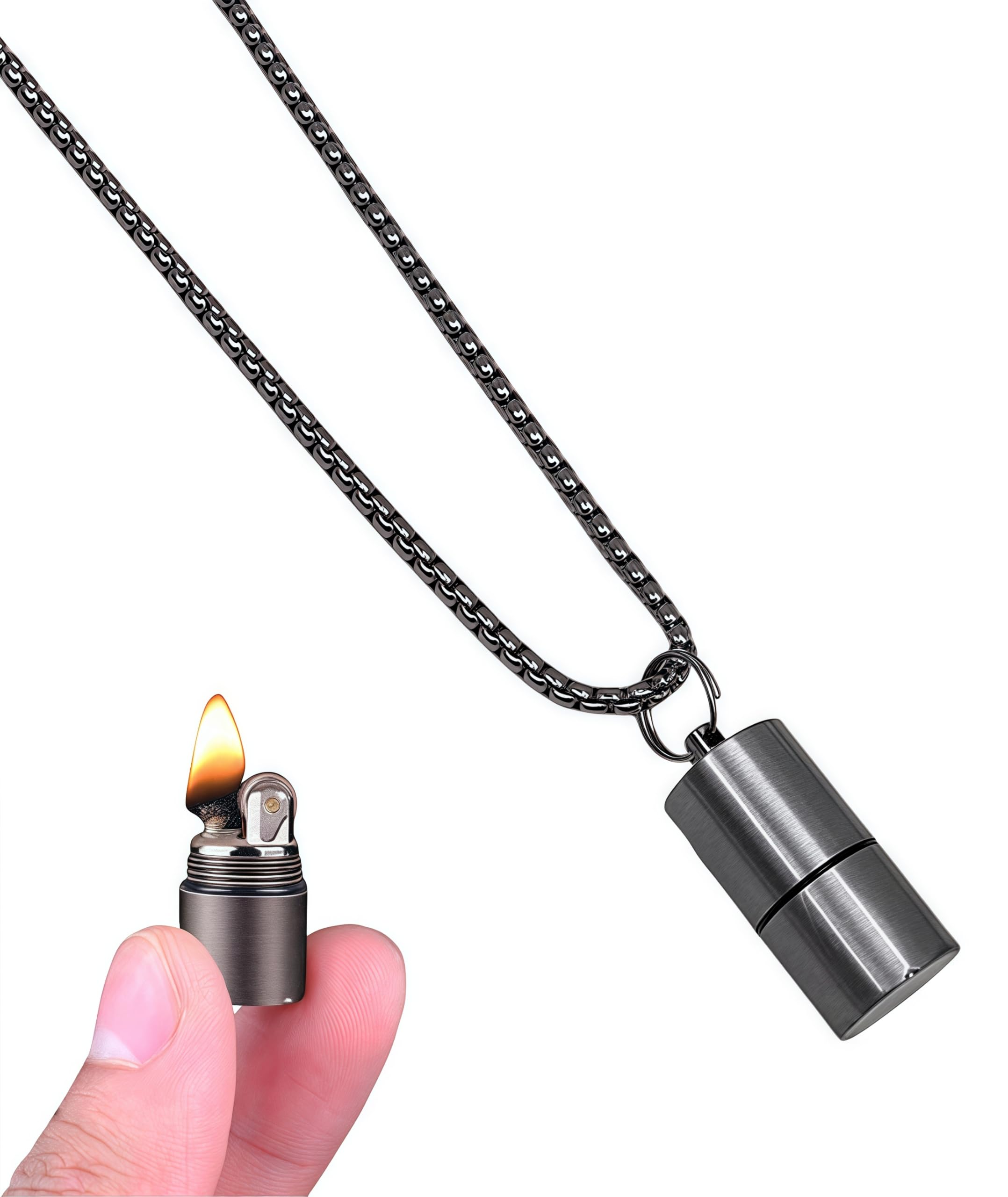 Metritcook Men's Black Vintage Trench Lighter Cool Lighters Flint Wheel Lighter Fluid Refillable Kerosene For Dad (Black)