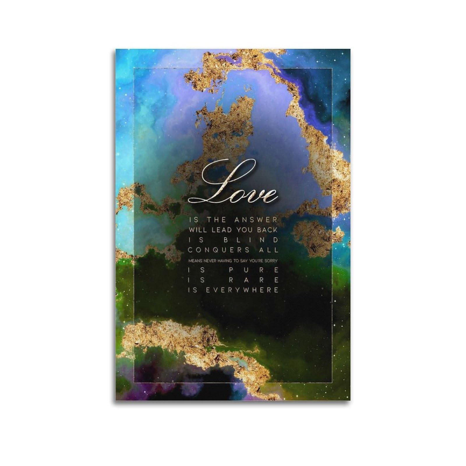 SUDANGDIANZI Inspirational Poster Love Is Gold Art Canvas Poster And Wall Art Modern Family Bedroom Gym Office Decor Gift 20x30inch(50x75cm) Unframe-style