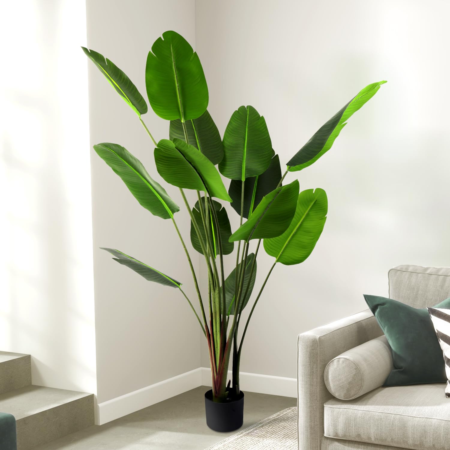 Bird of Paradise 6 FT Artificial Plant (Set of 2) for Home Decor