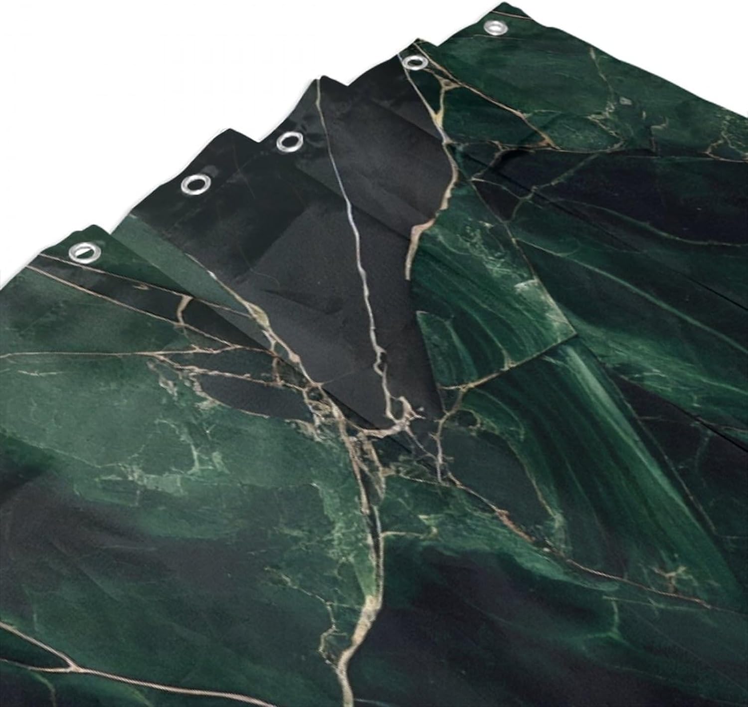 Dark Green Printed Shower Curtains,Marble Texture Modern Abstract Art Print Shower Curtain for Bathroom Decor Polyester Fabric Waterproof Upholstery Hook 66x72inch