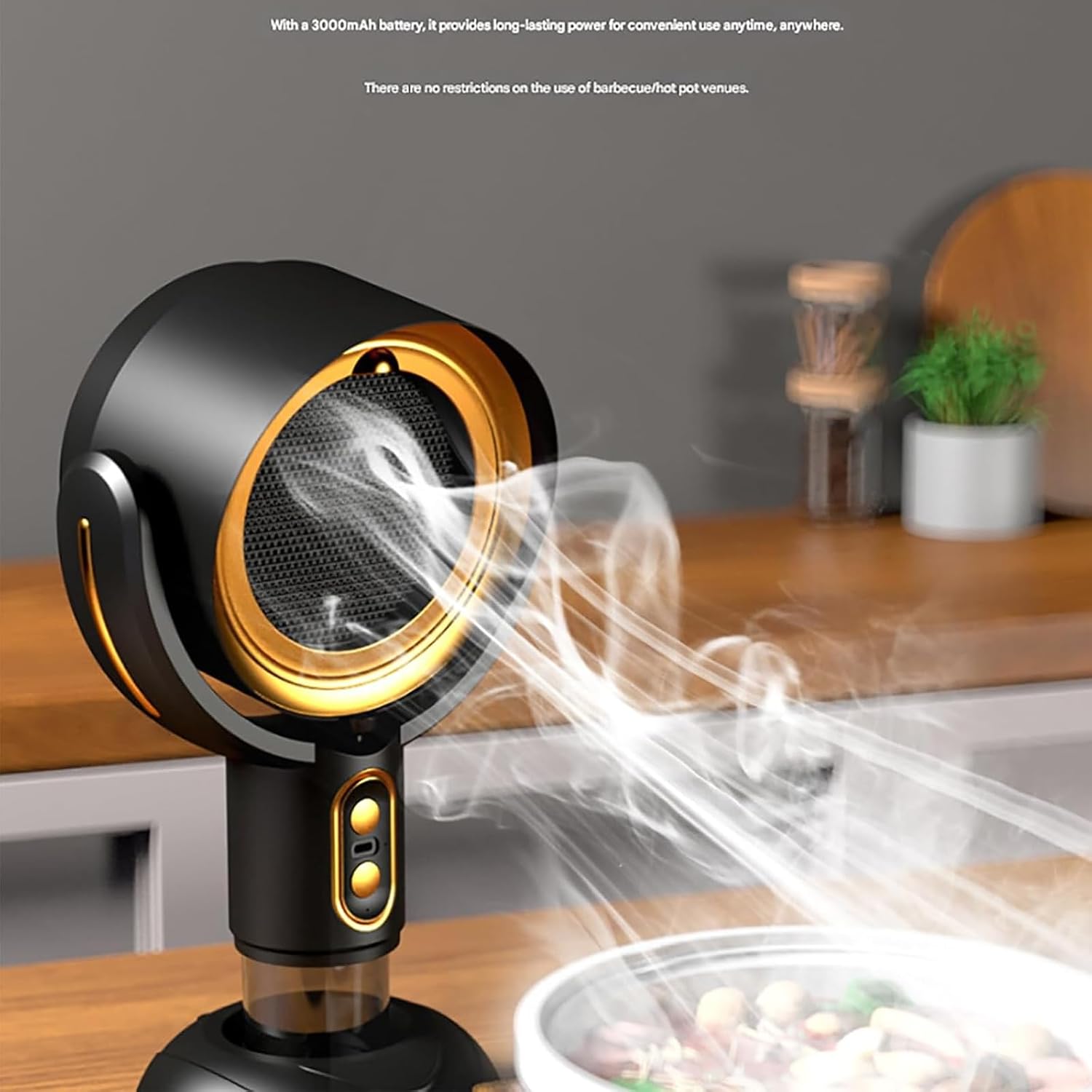 Purifier Smoke Fan for Indoors, Purifier Black Gold Electric Portable Table Air Puriferfan Adjustable Angle for Smoking, Removable and Washable Filter Extractor Hood (2*Mix)
