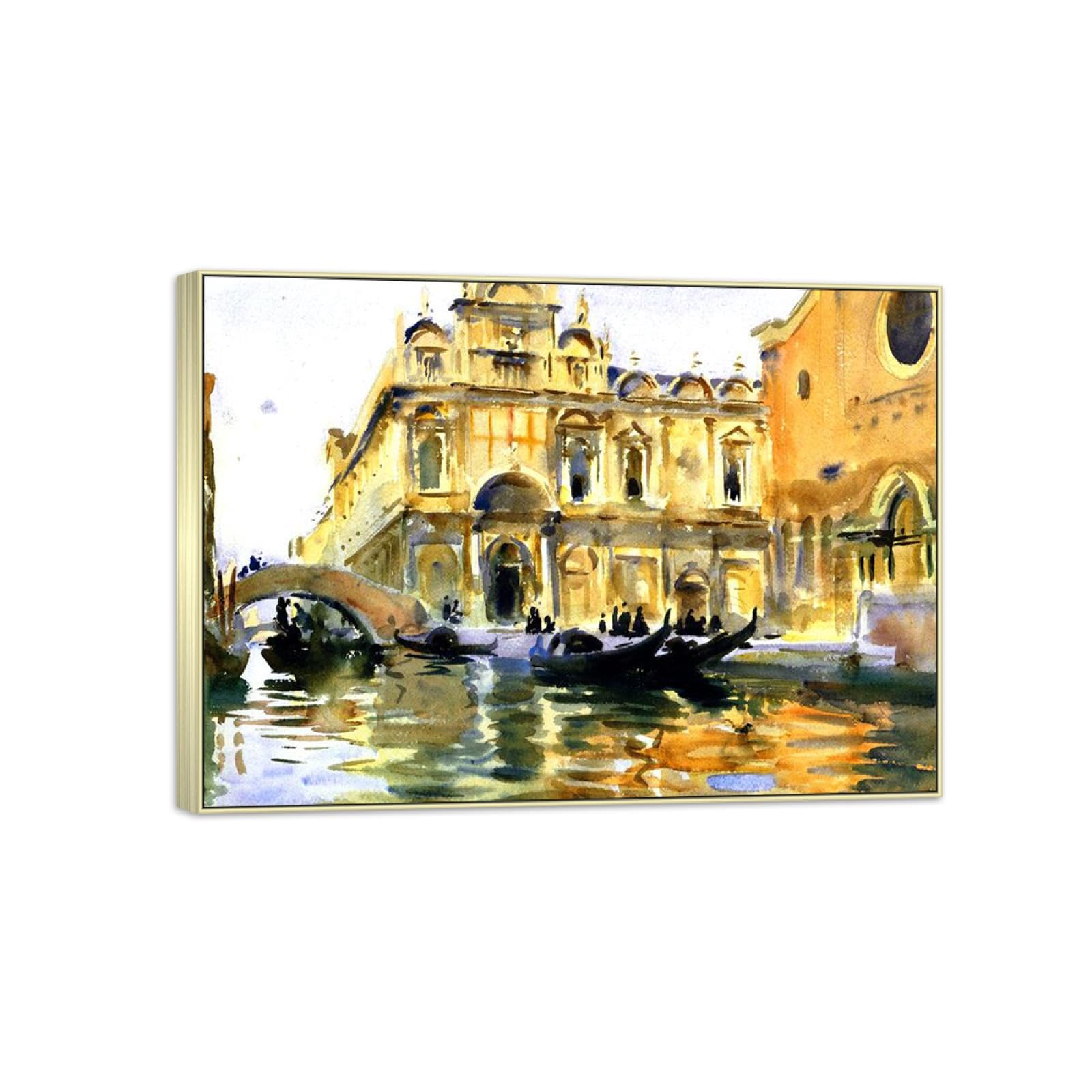 SDYSKKUG John Singer Sargent Quadri. Famosi Dipinto Stampa su Tela. Palazzo. Riproduzione Quadro Moderni Soggiorno 45x30cm Cornice Argento Champagne