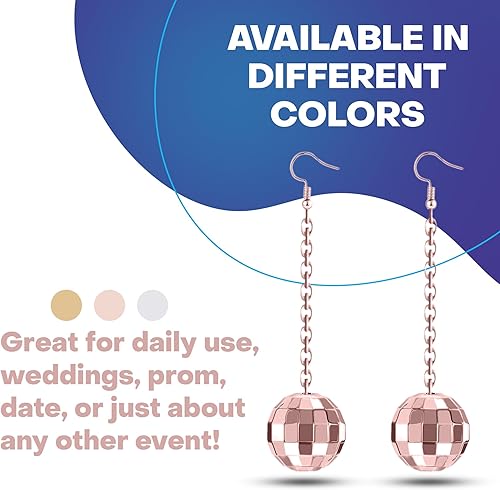 Miniatura 6 de Rave Envy Aretes de bola de discoteca para mujer, trajes de discoteca de Halloween de los años 70, accesorios de disfraz para hombres, elección de