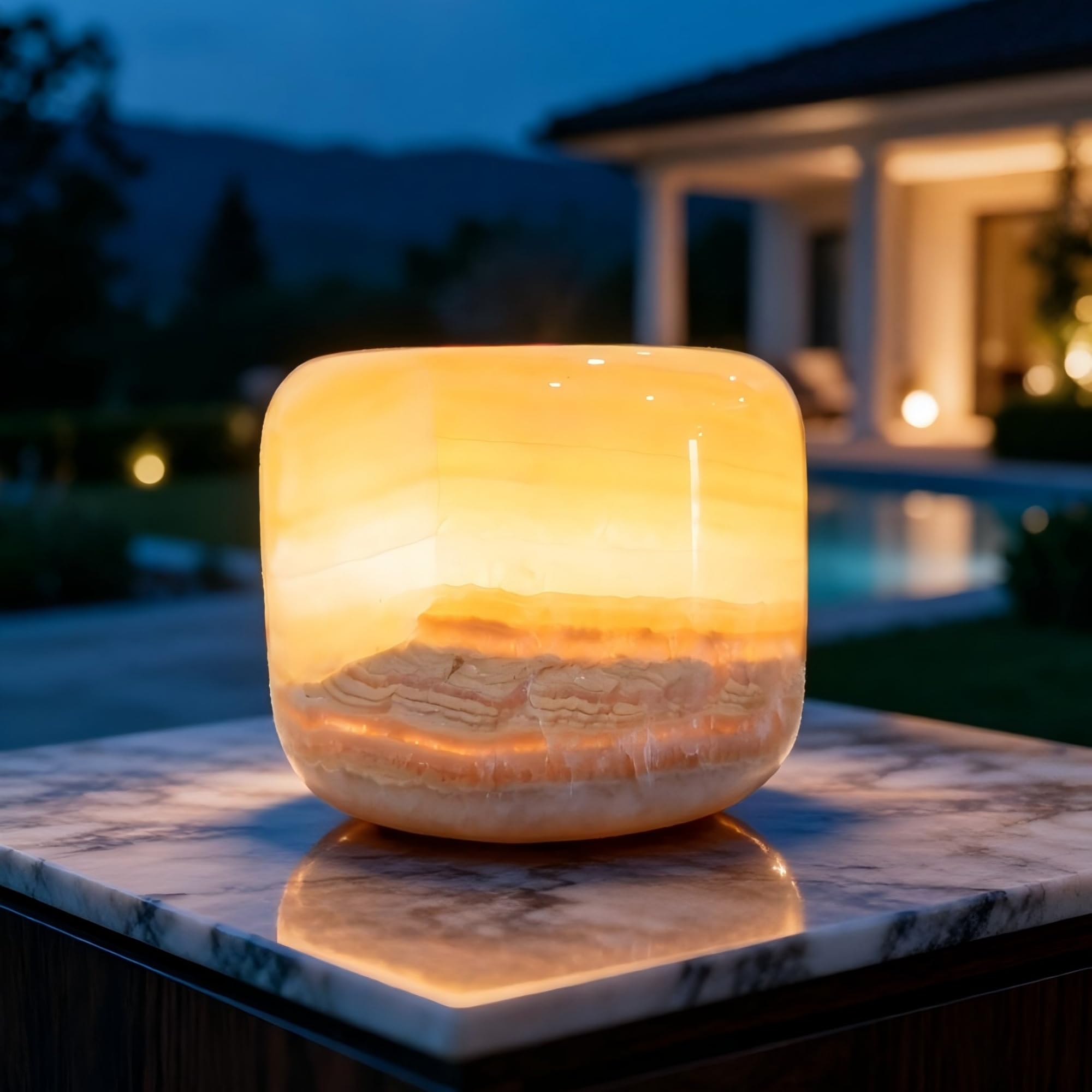 Marble Lamp Night Light Touch Bedside Table Lamp for Bedroom,Type-C Rechargeable Small Desk Bedside Small Lamps,Eye Caring Dimmable LED Ambient lamp (Calacatta Green) — view 12