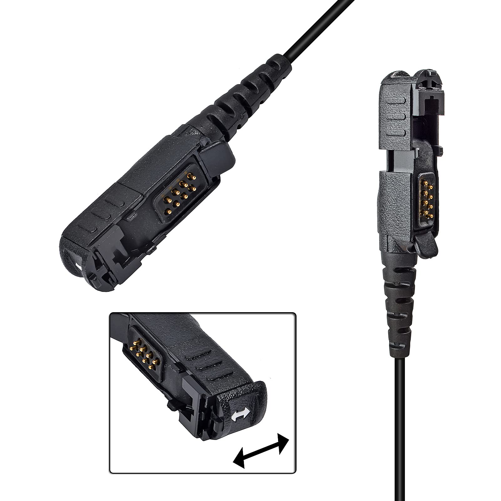 HYS Überwachungs-Headset Mit Akustikschlauch Für Motorola Funkgeräte – Transparent, Niedriges Profil, Mit PTT (XPR3300, XPR3500 U.a.)