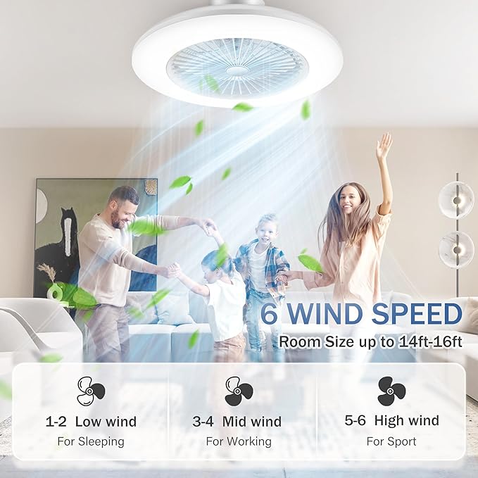 Ventilador de Techo 22" con Luz RGB, Control Remoto/App/Voz, miniatura 6