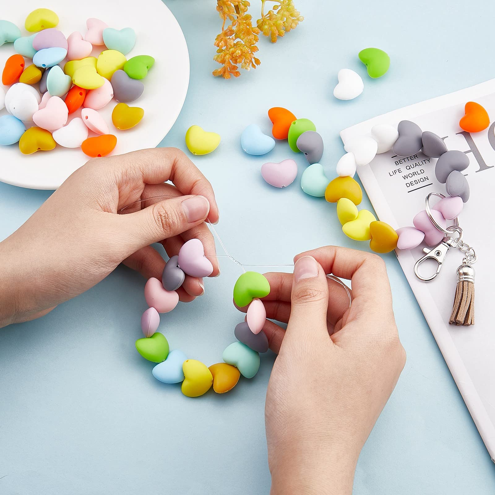 Lot De 150 Perles Rondes En Silicone 15 Mm - Blanc Métallisé - Pour Porte-clés, Bracelets, DIY Et Créations Manuelles