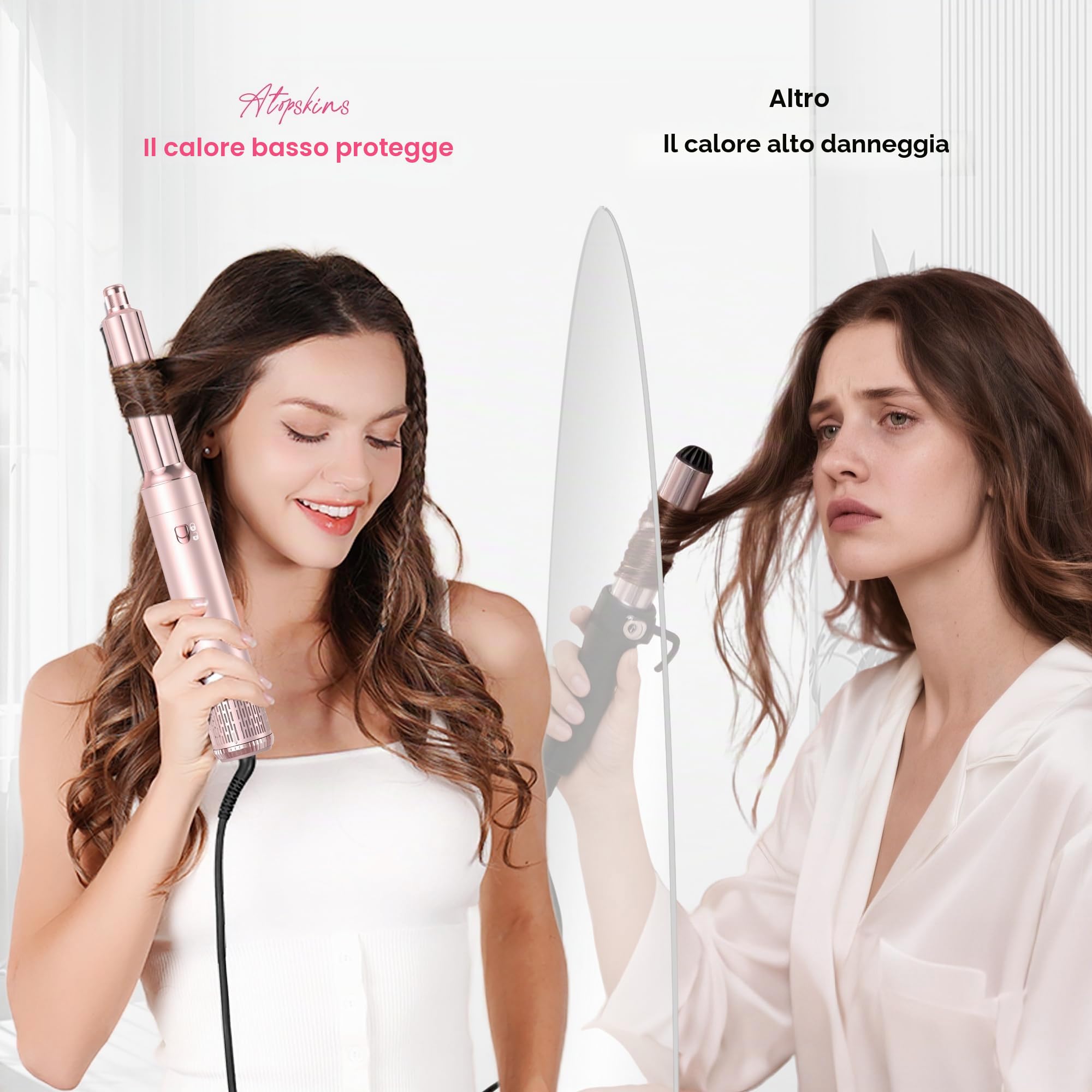 MogaWave Pro air styler 6 in 1 Hair Styler & Spazzola Asciugacapelli, phon arricciacapelli ad aria, asciugacapelli spazzola, spazzola aria calda, spazzola phon per capelli, senza danni da calore