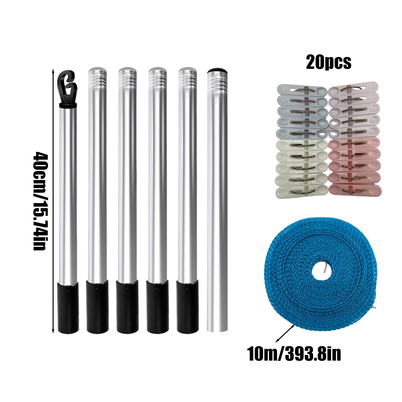 Postes Para Tendedero Varilla Desmontable De 2.2 M Total