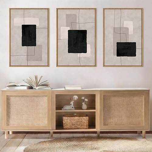 Miniatura 40 de ANHUIB Arte de pared de Jesús de 16 x 24 pulgadas, arte de pared de Jesús alimenta a los 5000, juego de 3 lienzos enmarcados, decoración de pared