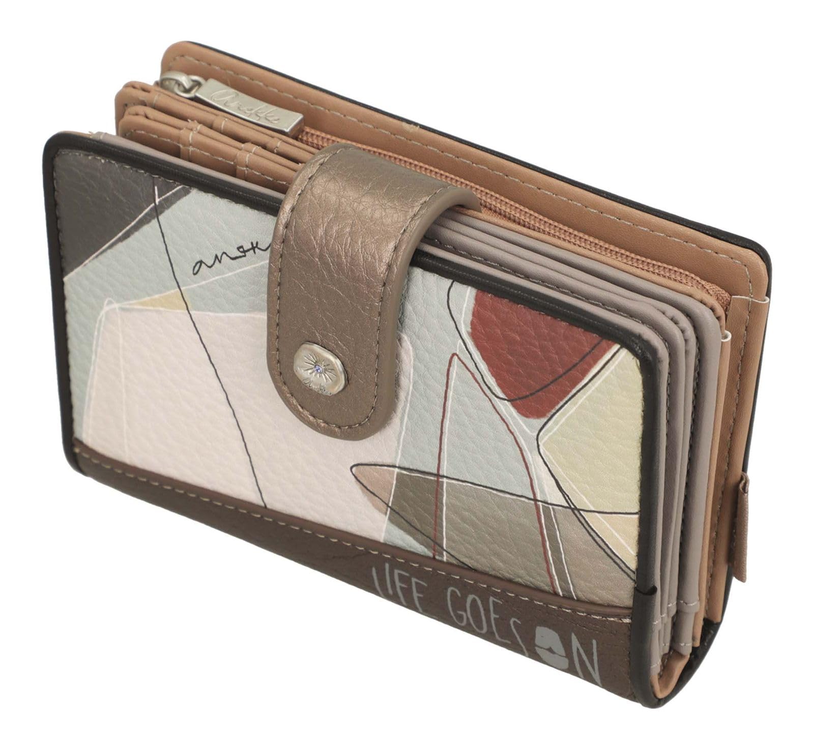 Billetero rígido mujer Anekke Sophia 42809-902 RFID con cremallera y lengüeta – compacto y seguro - Mujer