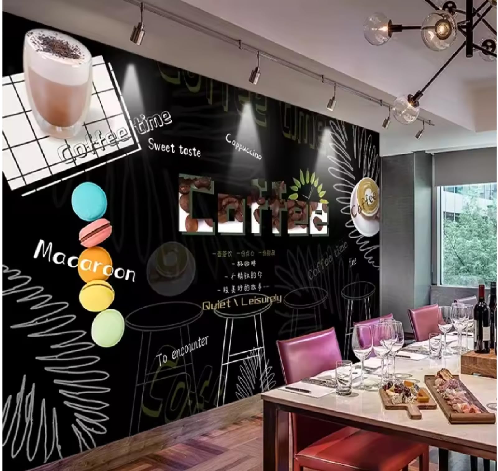 Mural tapeta tapeta tkanina ścienna tablica liść kawa mural tapety salon wystrój domu 3D obraz ścienny, 3D, 350 x 245 cm