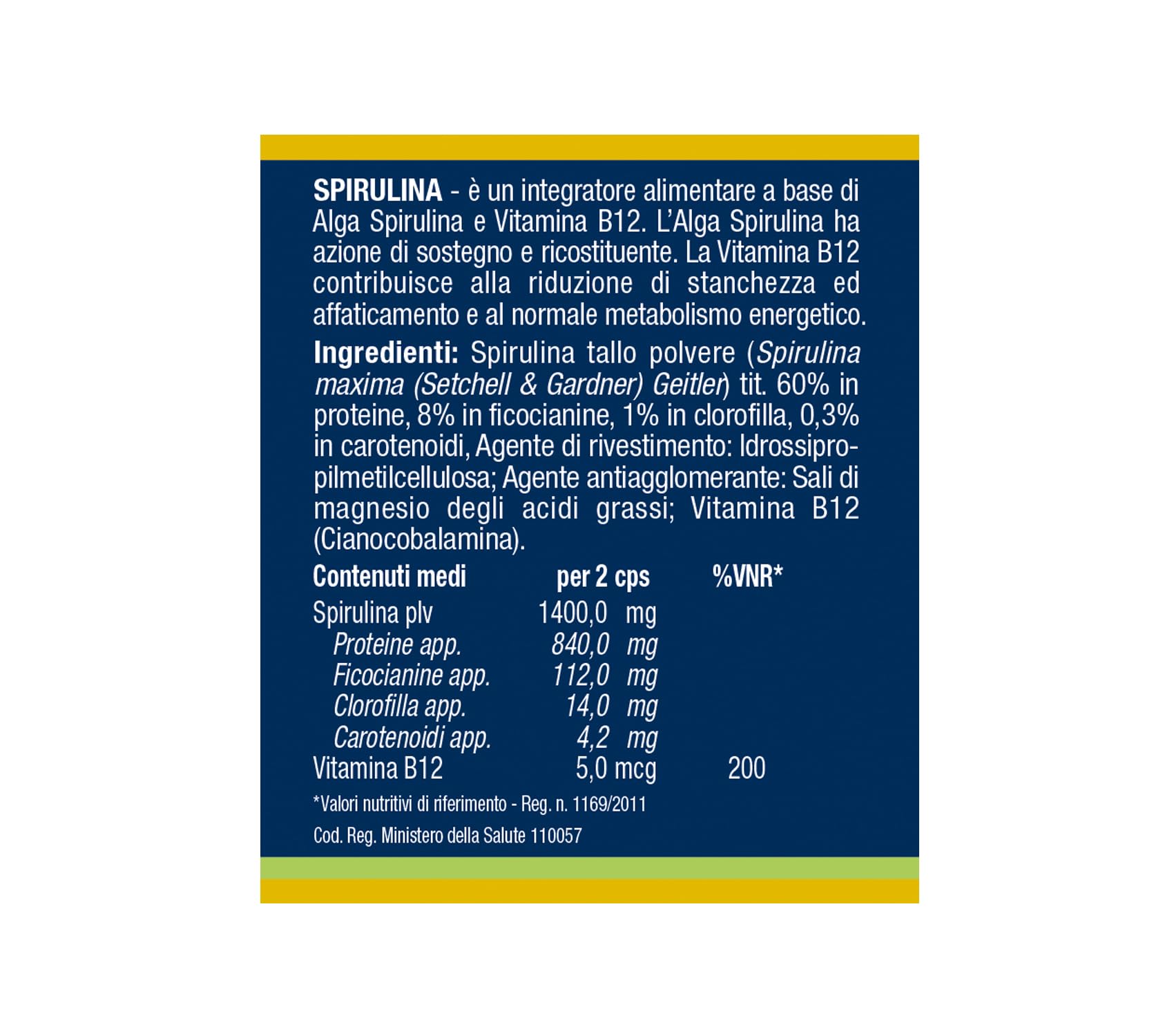 Naturando Maximum Espirulina Complemento Alimenticio para Veganos a base de Algas Espirulinas y Vitamina B12-100 cápsulas