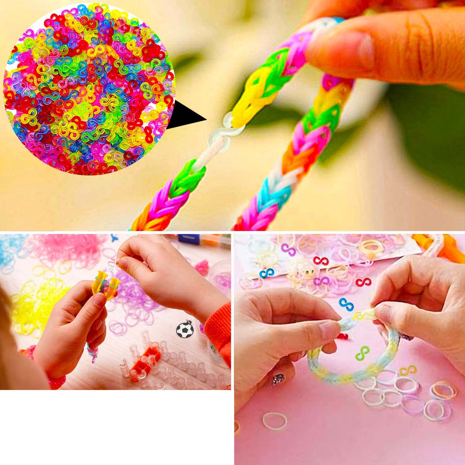 Bandes S Clips 500 Pièces Clips de Métiers à Tisser en Plastique Multicolore