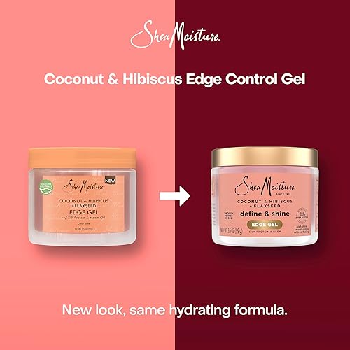 Miniatura 4 de Shea Moisture Define & Shine Edge Gel + linaza de coco e hibisco mantiene y controla los bordes todo el día impregnado con glicerina, aceite de coco
